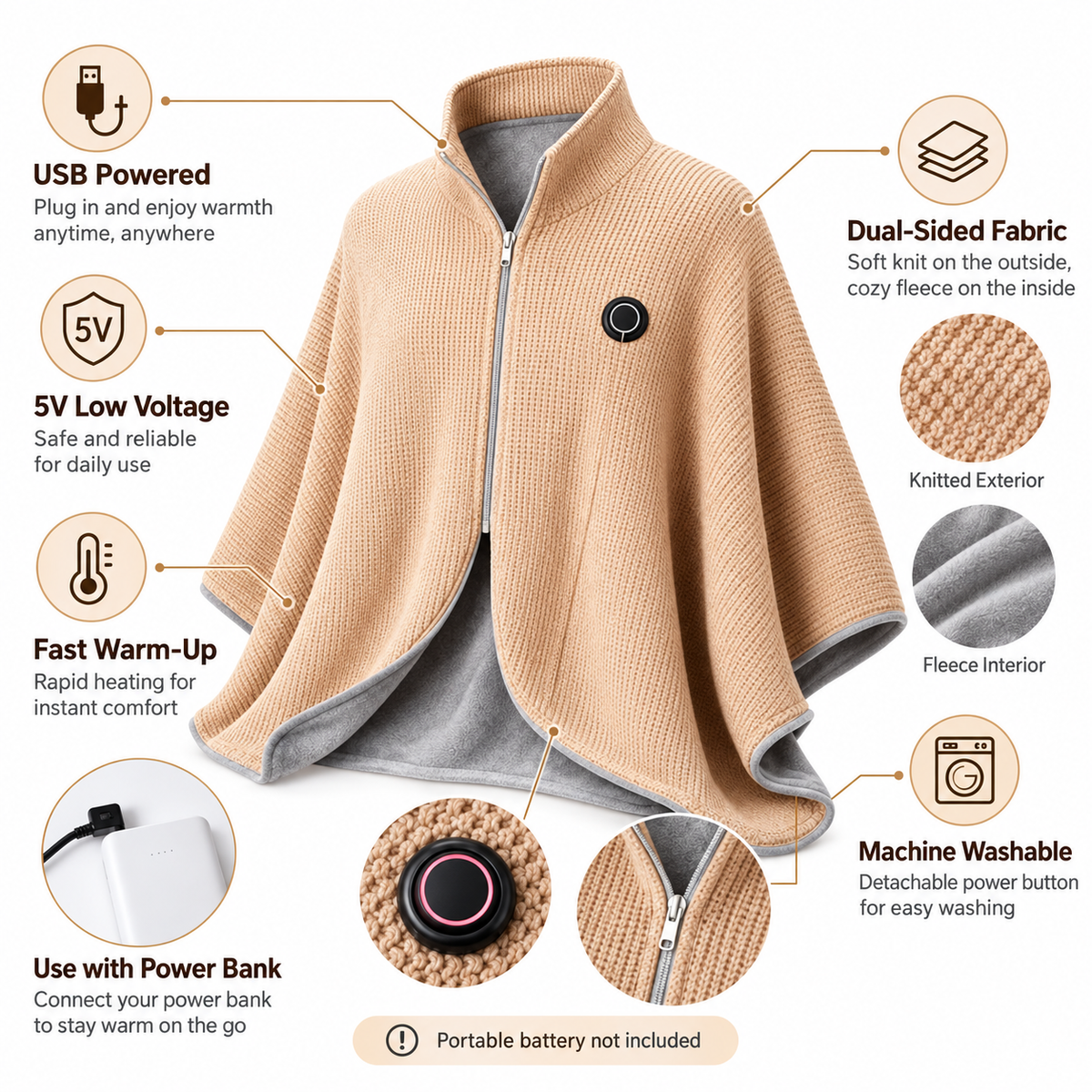 CozyNest Heated Shawl