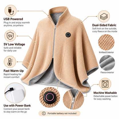 CozyNest Heated Shawl